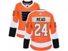 Women Adidas Philadelphia Flyers #24 Matt Read Orange Home Authentic Stitched NHL Jersey