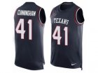 Mens Nike Houston Texans #41 Zach Cunningham Limited Navy Blue Player Name & Number Tank Top NFL Jersey