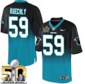 Nike Carolina Panthers #59 Luke Kuechly BlackBlue Super Bowl 50 Men Stitched NFL Elite Fadeaway Fashion Jersey