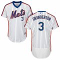 Mens Majestic New York Mets #3 Curtis Granderson White Royal Flexbase Authentic Collection MLB Jersey