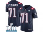 Youth Nike New England Patriots #71 Cameron Fleming Limited Navy Blue Rush Vapor Untouchable Super Bowl LII NFL Jersey