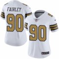 Women's Nike New Orleans Saints #90 Nick Fairley Limited White Rush NFL Jersey