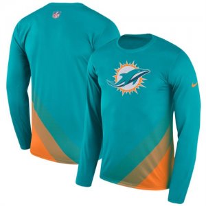 Mens Miami Dolphins Nike Aqua Sideline Legend Prism Performance Long Sleeve T-Shirt