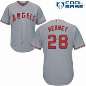 Men\'s Majestic Los Angeles Angels of Anaheim #28 Andrew Heaney Replica Grey Road Cool Base MLB Jersey