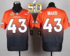 Nike Denver Broncos #43 T.J. Ward Orange Navy Blue Super Bowl 50 Men Stitched NFL Elite Fadeaway Fashion Jersey