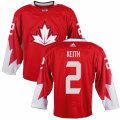 Men Adidas Team Canada #2 Duncan Keith Red 2016 World Cup Ice Hockey Jersey