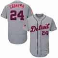 Mens Majestic Detroit Tigers #24 Miguel Cabrera Grey Fashion Stars & Stripes Flex Base MLB Jersey