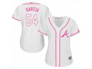 Women Atlanta Braves #54 Jamie Garcia Replica White Fashion Cool Base MLB Jersey