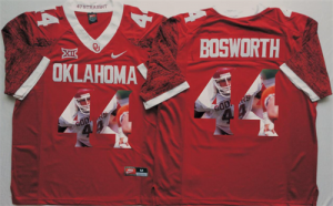 Oklahoma Sooners 44 Brian Bosworth Red Portrait Number College Jersey