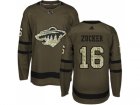 Adidas Minnesota Wild #16 Jason Zucker Green Salute to Service Stitched NHL Jersey