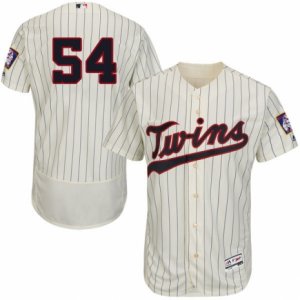 Men\'s Majestic Minnesota Twins #54 Ervin Santana Cream Flexbase Authentic Collection MLB Jersey
