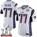 Youth Nike New England Patriots #77 Nate Solder Elite White Super Bowl LI 51 NFL Jersey