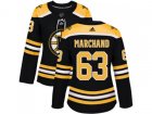 Women Adidas Boston Bruins #63 Brad Marchand Black Home Authentic Stitched NHL Jersey