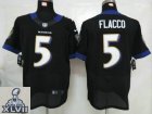 2013 Super Bowl XLVII NEW Baltimore Ravens 5 Flacco Black (Elite NEW)