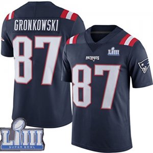 Nike Patriots #87 Rob Gronkowski Navy Youth 2019 Super Bowl LIII Color Rush Limited Jersey