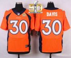 Nike Denver Broncos #30 Terrell Davis Orange Team Color Super Bowl 50 Men Stitched NFL Elite Jersey
