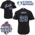 New York Mets #28 Daniel Murphy Black Cool Base W 2015 World Series Patch Stitched MLB Jersey