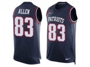 Mens Nike New England Patriots #83 Dwayne Allen Limited Navy Blue Player Name & Number Tank Top NFL Jersey