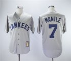 Yankees #7 Mickey Mantle Gray Cooperstown Collection Mitchell & Ness Jersey