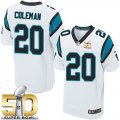 Nike Carolina Panthers #20 Kurt Coleman White Super Bowl 50 Men Stitched NFL Elite Jersey