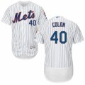 Mens Majestic New York Mets #40 Bartolo Colon White Flexbase Authentic Collection MLB Jersey