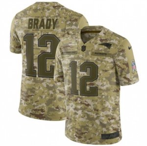 Mens Nike New England Patriots #12 Tom Brady Limited Camo 2018 Salute to Service NFL Jersey