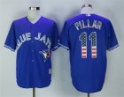 Toronto Blue Jays #11 Kevin Pillar Royal USA Flag Cool Base Jersey