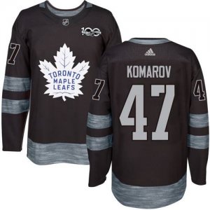 Mens Toronto Maple Leafs #47 Leo Komarov Black 1917-2017 100th Anniversary Stitched NHL Jersey