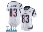 Women Nike New England Patriots #83 Dwayne Allen White Vapor Untouchable Limited Player Super Bowl LII NFL Jersey