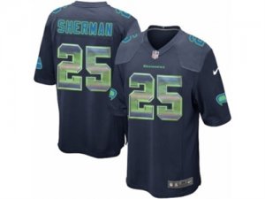 Mens Nike Seattle Seahawks #25 Richard Sherman Limited Navy Blue Strobe NFL Jersey