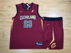 Cavaliers #23 Lebron James Red Nike Swingman Jersey(With Shorts)