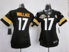 Nike Women Pittsburgh Steelers #17 Mike Wallace Black Jerseys