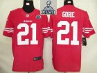2013 Super Bowl XLVII NEW San Francisco 49ers #21 Frank Gore Red With Hall of Fame 50th Patch(Elite)