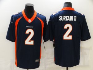 Nike Broncos #2 Patrick Surtain II Navy 2021 Draft Vapor Limited Jersey