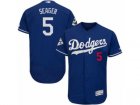 Los Angeles Dodgers #5 Corey Seager Authentic Royal Blue Alternate 2017 World Series Bound Flex Base MLB Jersey