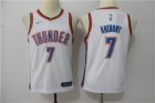Thunder #7 Carmelo Anthony White Nike Youth Swingman Jersey