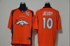 Nike Broncos #10 Jerry Jeudy Orange Team Big Logo Number Vapor Untouchable Limited