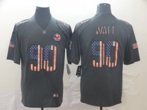 Nike Steelers #90 T.J. Watt 2019 Salute To Service USA Flag Fashion Limited Jersey