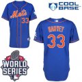 New York Mets #33 Matt Harvey Blue Alternate Home Cool Base W 2015 World Series Patch Stitched MLB Jersey