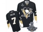 Mens Reebok Pittsburgh Penguins #7 Matt Cullen Premier Black Home 2017 Stanley Cup Champions NHL Jersey