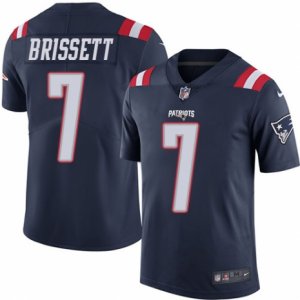 Mens Nike New England Patriots #7 Jacoby Brissett Limited Navy Blue Rush NFL Jersey