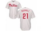 Youth Majestic Philadelphia Phillies #21 Clay Buchholz Replica White Red Strip Home Cool Base MLB Jersey