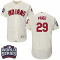 Mens Majestic Cleveland Indians #29 Satchel Paige Cream 2016 World Series Bound Flexbase Authentic Collection MLB Jersey