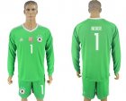 Germany 1 NEUER Green Goalkeeper 2018 FIFA World Cup Long Sleeve Soccer Jersey