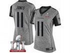 Womens Nike Atlanta Falcons #11 Julio Jones Limited Gray Gridiron Super Bowl LI 51 NFL Jersey