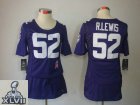 2013 Super Bowl XLVII Women NEW NFL Baltimore Ravens #52 R.Lewis Elite breast Cancer Awareness Purple Jerseys