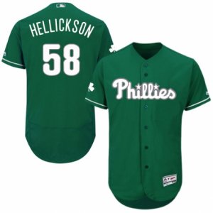 Men\'s Majestic Philadelphia Phillies #58 Jeremy Hellickson Green Celtic Flexbase Authentic Collection MLB Jersey