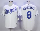 Royals #8 Mike Moustakas White Cool Base Jersey