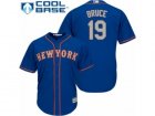 Mens Majestic New York Mets #19 Jay Bruce Replica Royal Blue Alternate Road Cool Base MLB Jersey