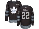 Men Adidas Toronto Maple Leafs #22 Nikita Zaitsev Black 1917-2017 100th Anniversary Stitched NHL Jersey